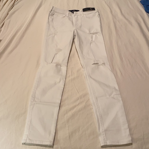 Hollister white ripped high rise skinny jeans, 3S - Picture 2 of 4